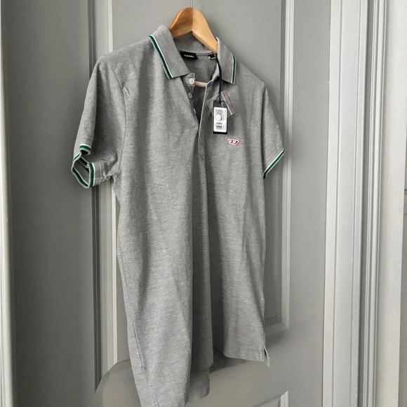 NWT Diesel T-Randy Cotton Piquet Gray Polo Shirt - Picture 4 of 7